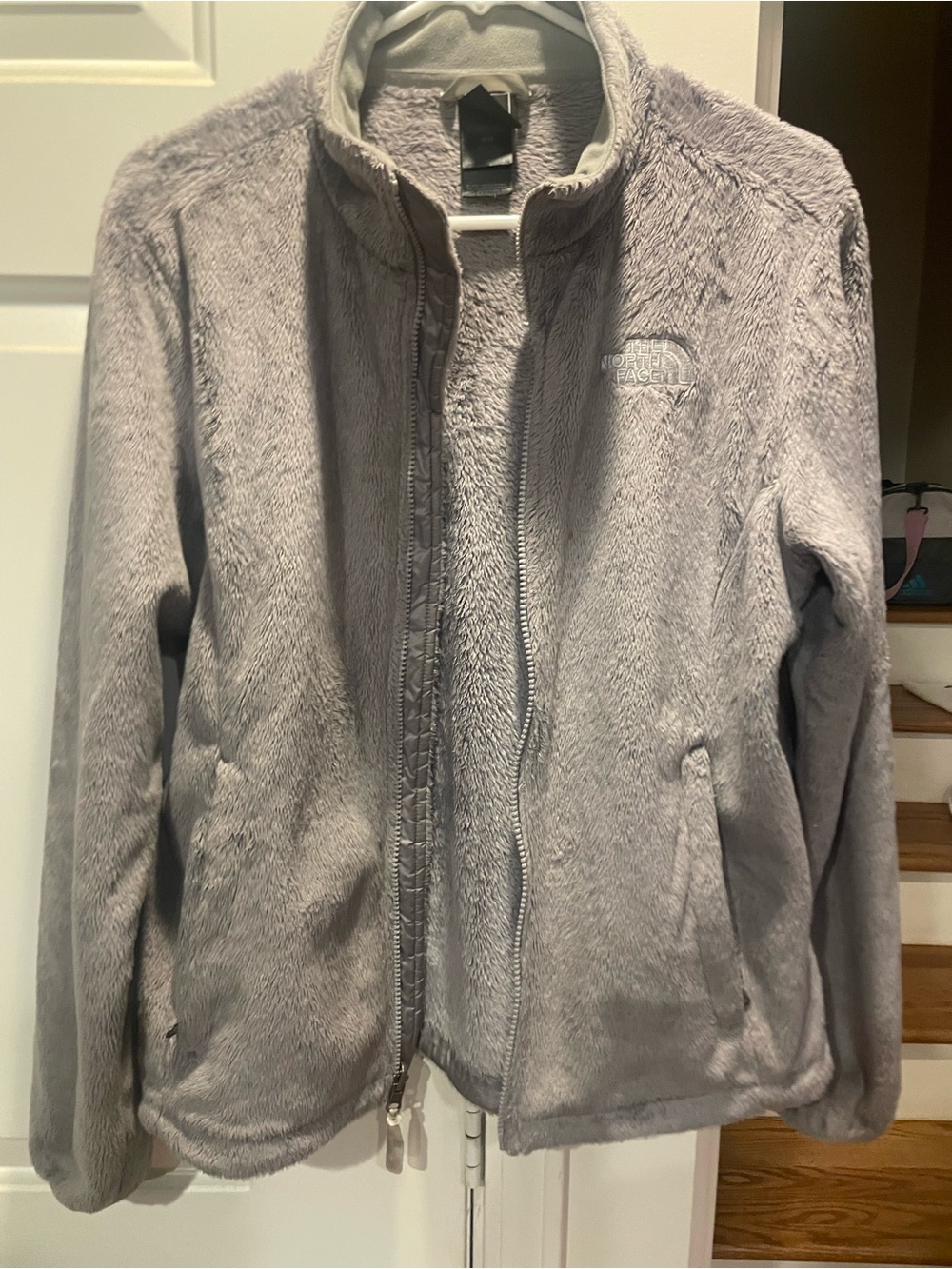 The North Face Women's Plush Full-Zip Teddy Jacket - Light Gray - Picture 5 of 10